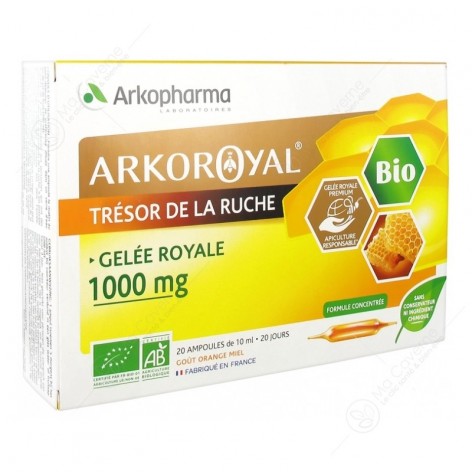 ARKOPHARMA Arko Royal Trésor de la Ruche Gelée Royale 1000 mg Bio 20 Ampoules-1