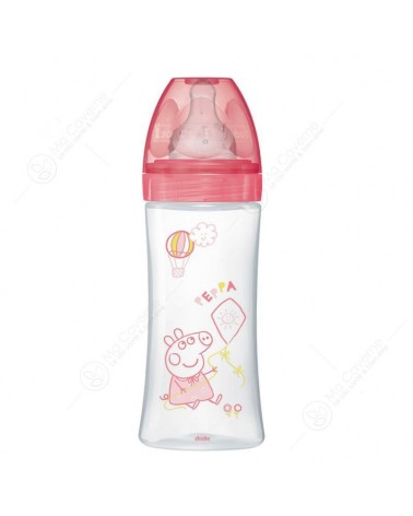 DODIE Biberon Plastique Anti-Colique Fille 6M+ Peppa Pig 330ml-1