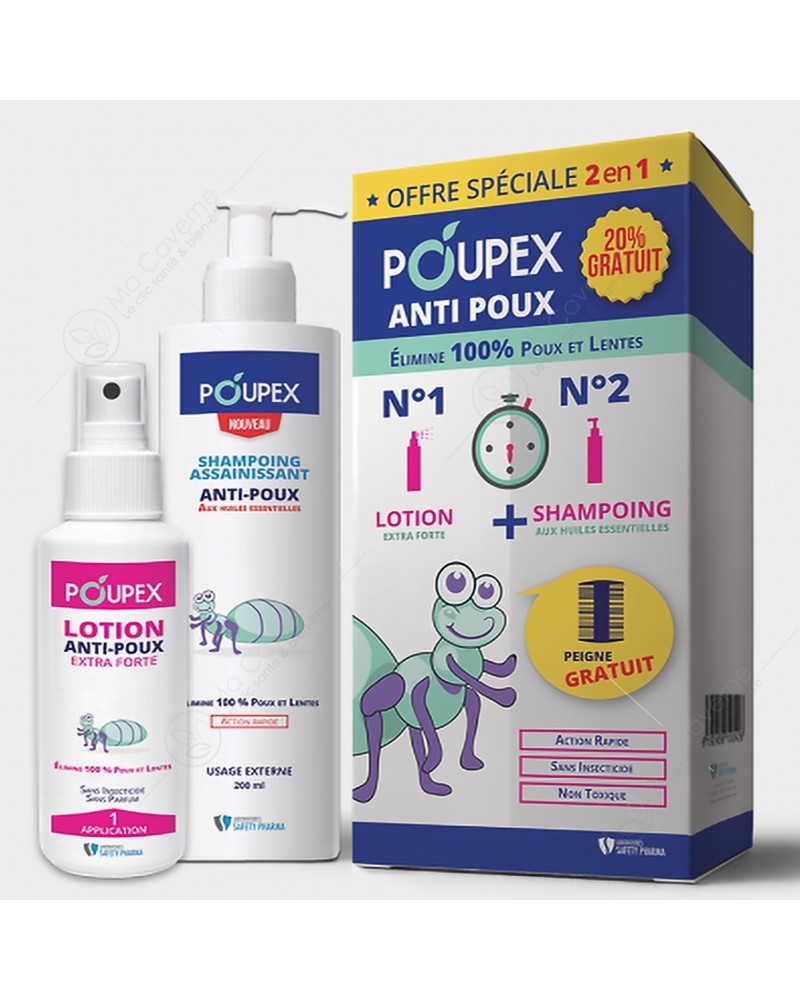 ECRINAL Pack Anti Poux Lotion + Shampoing + Peigne