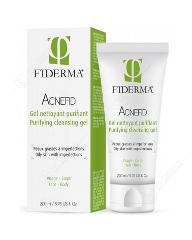 FIDERMA Acnefid Gel Nettoyant Purifiant Peaux Grasses à Imperfections 200ml-1