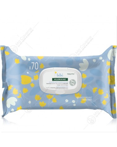 KLORANE Bébé Lingettes Nettoyantes Douceur Boite de 70-1