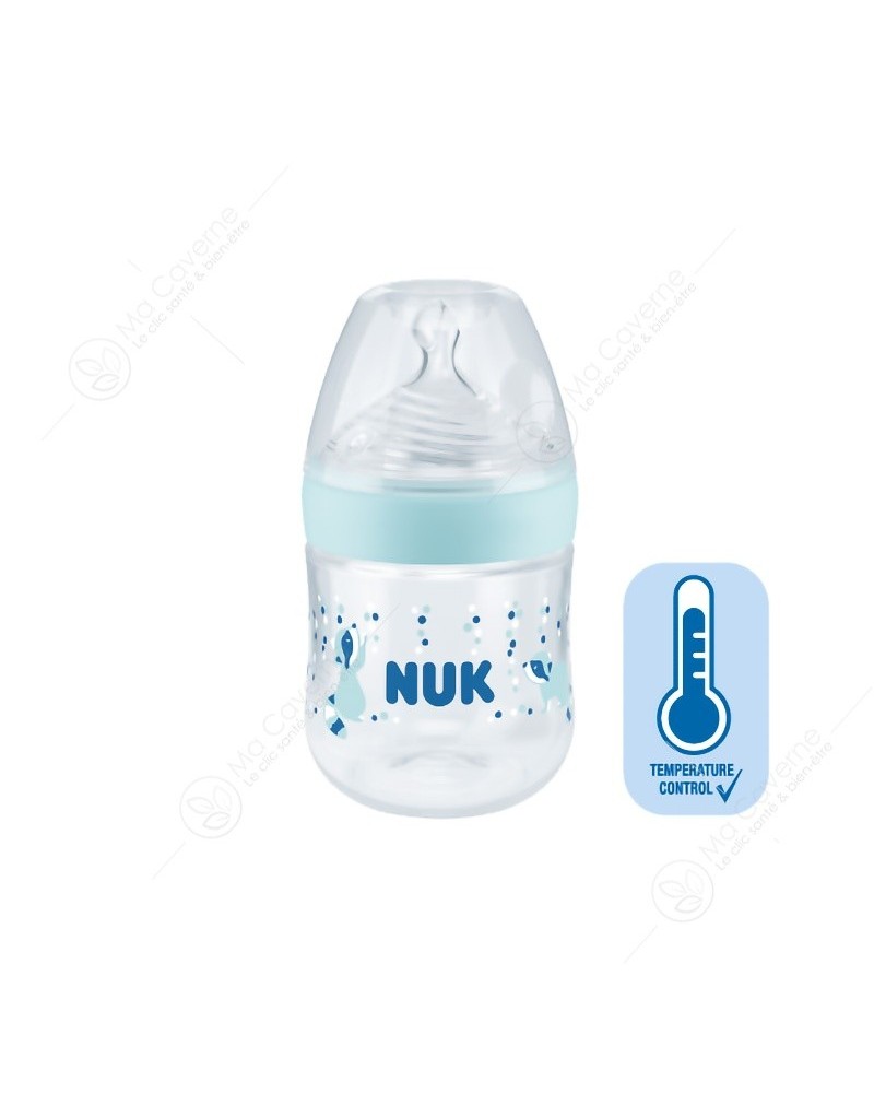 Nuk Nature Sense Biberon 0-6 Mois Taille S Contrôle de Température Tétine  en Silicone Valve Anti-coliques sans BPA, Clear, 150 ml : NUK: :  Bébé et Puériculture