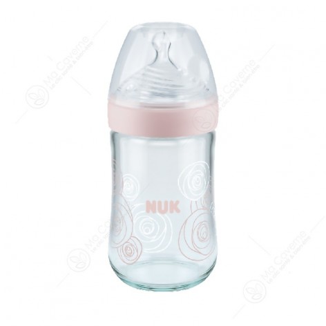 NUK Biberon Verre Nature Sense 240ml 'M' 0-6 M 10212053-3