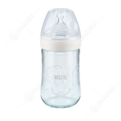 NUK Biberon Verre Nature Sense 240ml 'M' 0-6 M 10212053-4