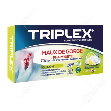 L'ENVOL PHARMA TRIPLEX Maux de Gorge Citron Bt16-1