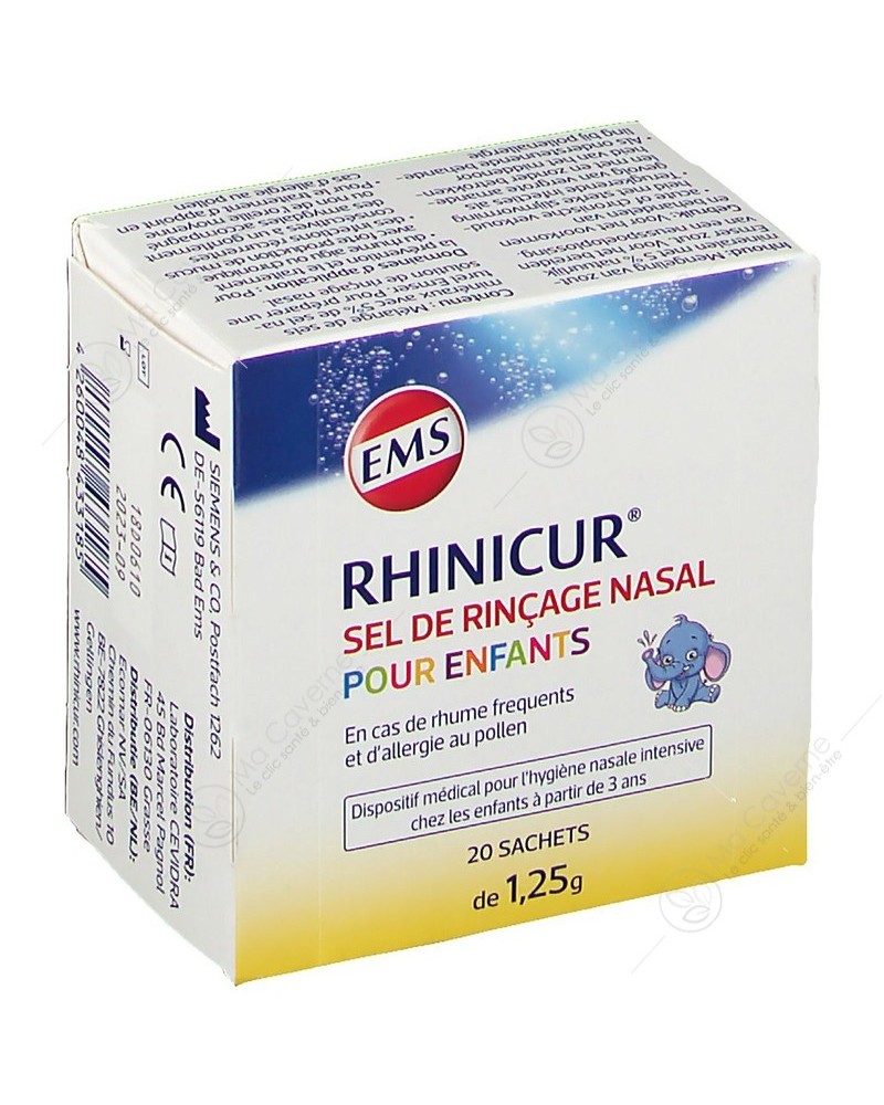 RHINICUR Sel de rinçage nasal pour enfants x20 sachets - Parapharmacie  Prado Mermoz