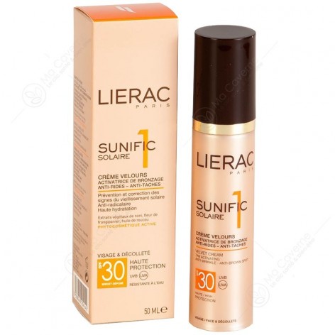 LIERAC Sunific 1 Solaire Crème Velours Activatrice de Bronzage SPF30 50ml-1