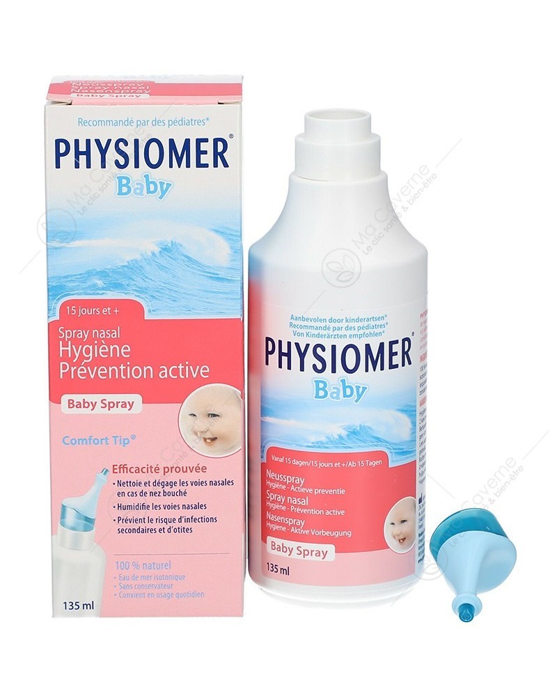 Physiomer Spray Doux 100 pourcent Eau de Mer, Spray Nasal 135ml :  : Bébé et Puériculture