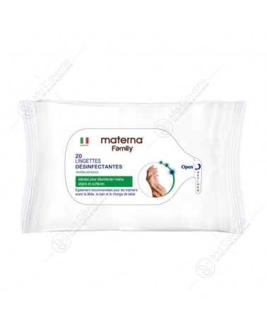 MATERNA Lingettes Désinfectantes Antibactériennes Bt20-1