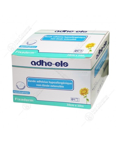 ADHE-ELS Fixaderm Bande Adhésive Hypoallergénique Non-tissée Extensible 10cm x 10m-1