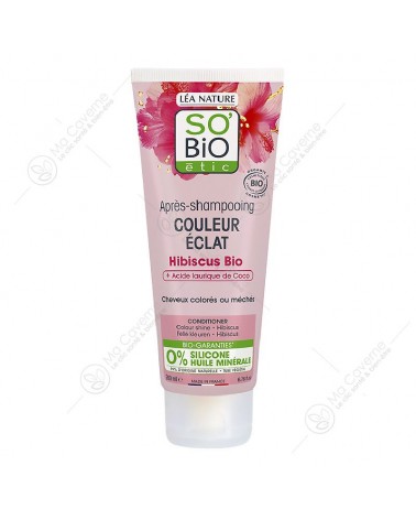 SO'BiO Après-Shampoing Couleur Éclat Hibiscus 200ml