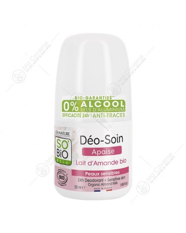 SO'BiO Déo-Soin Apaise Lait D'Amande Bio 50ml