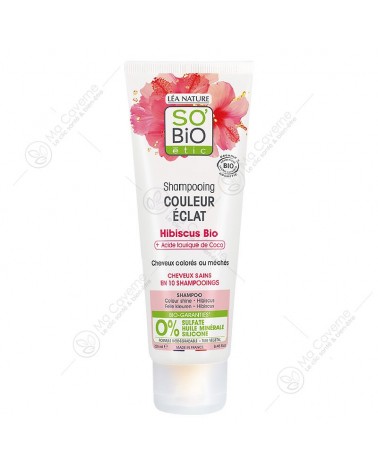 SO'BiO Shampoing Couleur Éclat Hibiscus 250ml